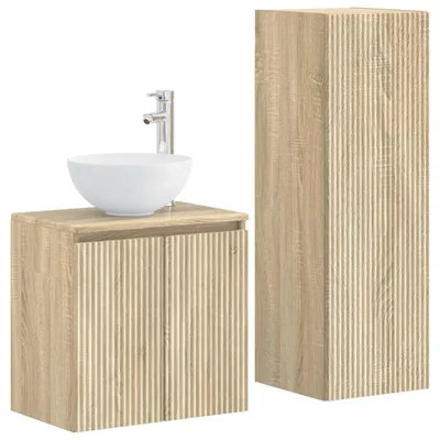 Immagine prodotto di Set di mobili da bagno, 2 pezzi, effetto legno Sonoma, 33 x 34,5 x 100 cm