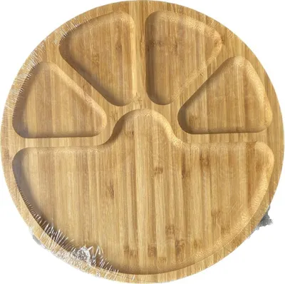 Image de Solidchoice - Plateau de service en bambou multifonctionnel pour aliments et collations