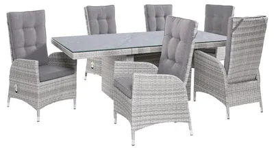 Produktbild von LC Garden »Parma« Gartenset weiß-grau Dining Set Sitzgruppe