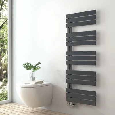 Produktbild von S'AFIELINA 1320x500mm Design Badheizkörper Handtuchheizkörper Flach Paneel Seitenanschlusss Heizkörper für Bad Handtuchtrockner Anthrazit 661 Watt