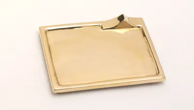 Produktbild von Kerzenteller, Dekoteller rechteckig Messing Gold poliert (Innen 9 x 6 cm)