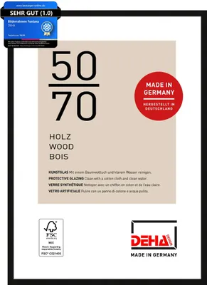 Produktbild von DEHA Design Holz Bilderrahmen Fontana, 50x70 cm, Schwarz