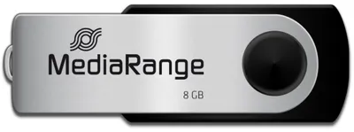 Obrázek produktu pro MediaRange MR908, 8 GB, USB Type-A / Micro-USB, 2.0, 13 MB/s, Kloub, Černá, Stříbrná
