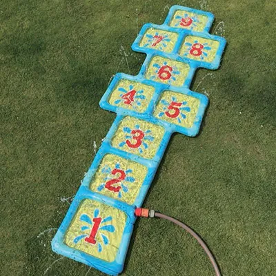 Produktbild von Garten Wasser Hinkelkasten Kinder Hüpfspiel mit Zahlen aufblasbar 178 x 60cm Neu
