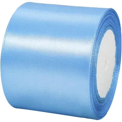Satinband pastellblau 75 mm x 23 m, Polyester