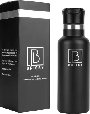 Produktbild von Brisby Thermosbecher 500 ml – Doppelwandiger Edelstahl – Schwarz, BPA-frei