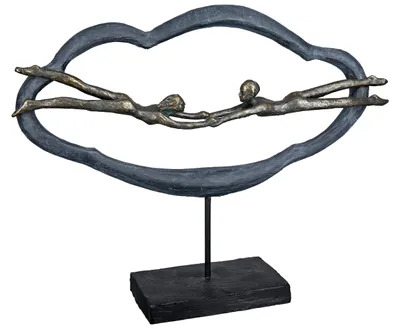 Immagine prodotto di Gilde Skulptur, Wolke, "Love is in the air", Paarmotiv, Kunstharz, grau, bronzefarben, VE 1, L. 10 cm, B. 41 cm, H. 32 cm 89383 4001250893837