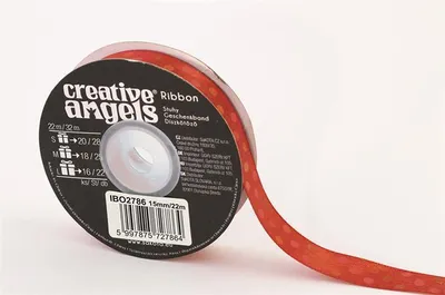 Obrázok produktu pre Saténová stuha, červená s bodkami, 15 mm x 22 m, IBO2786