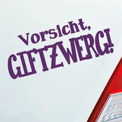 Produktbild von Auto Aufkleber Vorsicht Giftzwerg Zwerg Gift JDM 15x6 cm Lila Sticker Heckscheibenaufkleber