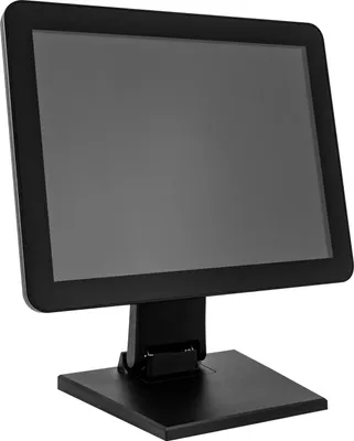 Produktbild von POS Touchscreen Monitor - H1503 - Diagonal 38,1 cm 4:3 - Kapazitiver 10‑Punkt - HDMI/VGA/USB - Verstellbar 0–90° - Wand- oder Tischmontage - EU‑Stecker - Schwarz