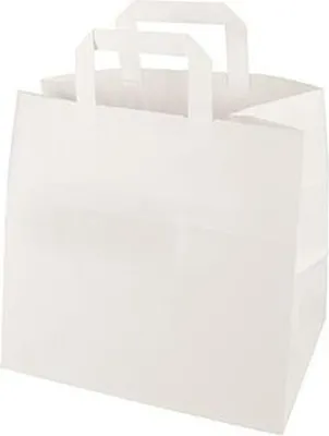Produktbild von Tragetaschen, Papier 25 cm x 26 cm x 17 cm weiss mit Tragegriff und Einzel EAN