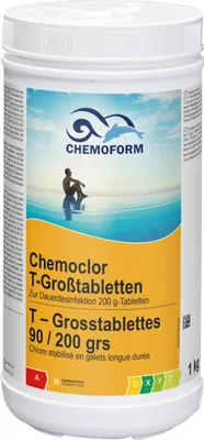Produktbild von Chemoform Chemoclor T-Großtabletten 200 g Chlortabletten zur Dauerchlorung 1 kg