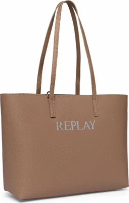 Produktbild von REPLAY Schultertasche Shopper Dirty Pale Beige + Black hellbraun