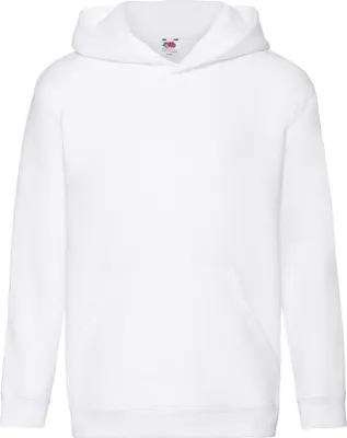 Productafbeelding van Fruit of the Loom - "Premium" hooded sweater voor kinderen, model FK2724 (maat 152-158), kleur wit