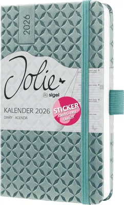 Immagine prodotto di sigel J6132 sigel agenda tascabile Jolie Flair 2026, in Pelle finta, oceano