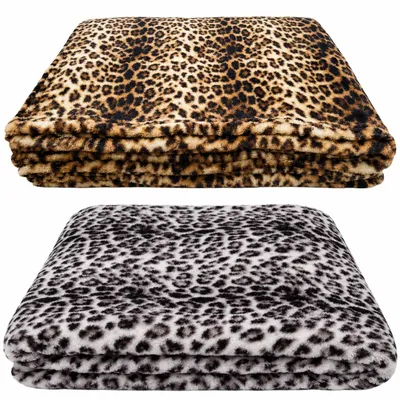 Produktbild von Wohndecke Felldecke Kuscheldecke Tiermotiv Tierprint Leopard Cashmere Soft Touch Feeling Decke ca. 150x200 cm Leopard, KI-generiertes Bild