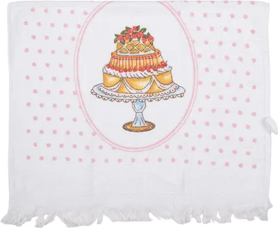 Produktbild von Clayre & Eef Gästehandtuch 40x66 cm Weiß Baumwolle