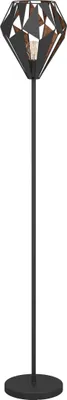 Produktbild von EGLO Stehlampe Carlton 1, 1 flammige Vintage Stehleuchte, Retro Standleuchte aus Stahl, Farbe: Schwarz, kupfer, Fassung: E27