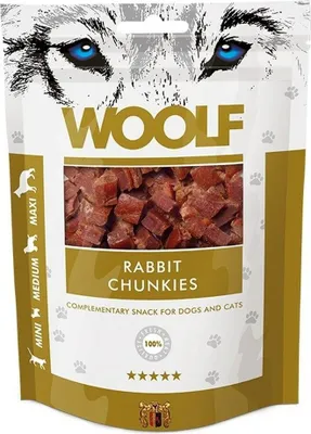 Obrázek produktu pro WOOLF pochoutka rabbit chunkies 100g
