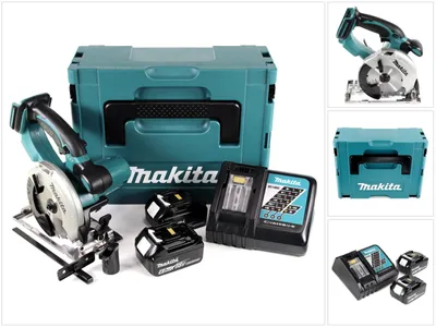 Produktbild von Makita DSS 501 RGJ 18V 136 mm Li-ion Akku Handkreissäge im Makpac + 2x 6,0 Ah Akku + Ladegerät