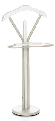 Produktbild von Herrendiener FABIO mit Hosenbügel und Ablage, Beige/Weiß - Stummer Diener Kleiderbutler Kleiderständer mit Kleiderbügel