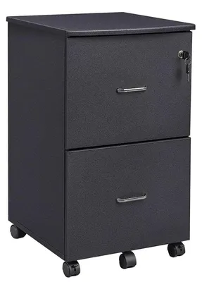 Immagine prodotto di Mobiletto a cassetti nero – Armadietto per ufficio su ruote – Contenitore mobile – 71 x 51 x 16 cm
