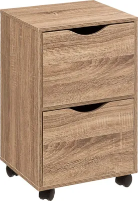 Productafbeelding van 5five Simply Smart | Rolcontainer - 2 lades - Houtlook - Mobiel en functioneel - Geschikt voor kantoor en thuis