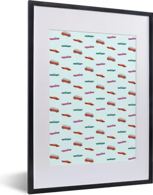 Produktbild von MuchoWow® MuchoWow® Gerahmtes Poster Auto - Farben - Muster 30x40 cm - Poster mit zchwarzem Bilderrahmen - Wandposter Schlafzimmer