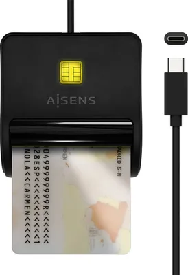 Immagine prodotto di Lettore di schede ID USB Type-C Aisens ASCR-SN03C-BK/Nero