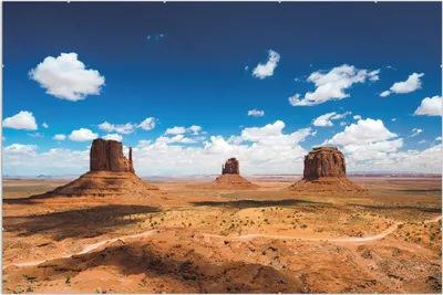 Produktbild von Wallario Wandbild Monument Valley, Größe: 61 x 91,5 cm, Poster mit rahmenlosen Bildhalter