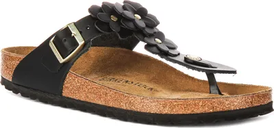 Produktbild von Birkenstock Gizeh Flower Em in Schwarz | Reguläre Passform – 7.5 UK - 41 EU - 10/10.5 US / Black