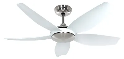 Zdjęcie produktu dla Energooszczędny wentylator sufitowy z pilotem Eco Volare II 116 cm chrom szczotkowany / biały