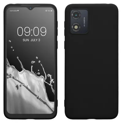 Produktbild von kwmobile Handyhülle für Motorola Moto E13 Hülle - TPU Case - Kabelloses Laden - Schutzhülle Cover in Schwarz matt