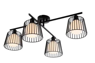 Produktbild von Globo Lighting|Deckenleuchte Metall schwarz matt, 4x E14
