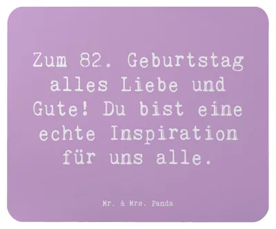 Produktbild von Mr. & Mrs. Panda Mousepad Spruch 82. Geburtstag - Lavendeltraum - Geschenk, laptop, Happy Birthday, besondere Person, computer mauspad, pc, Geburtstagsgeschenk, Mouse Pad