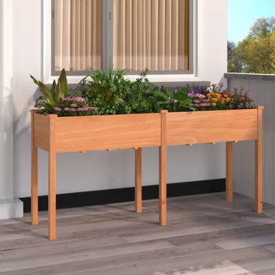 Produktbild von The Living Store Pflanzkübel mit Einsatz Braun 161x45x76 cm Massivholz Tanne