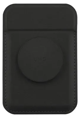 Produktbild von Uniq Flixa Magnetisches Kartenetui mit Halter Schwarz/Jet Schwarz Magsafe