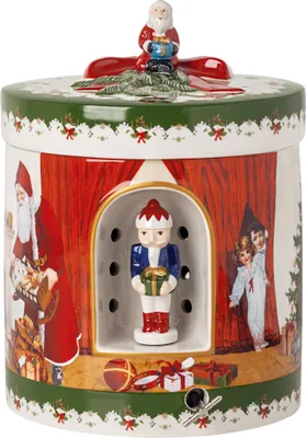 Produktbild von Villeroy & Boch Christmas Toys Geschenkpaket rund Santa bringt Geschenke mit Spieluhr Stille Nacht 21,5 cm