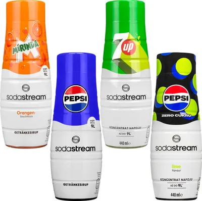 Obrázek produktu pro Sirup SodaStream Pepsi, Mirinda, 7UP, Pepsi MAX Lime, 440ml, 4 ks