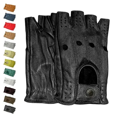 Produktbild von Halbfinger-Fahrerhandschuhe aus Leder