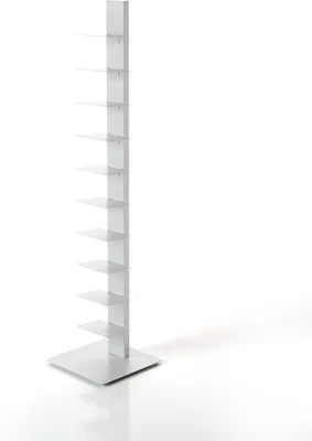 Produktbild von BBB Italia - Sapiens - Bücherturm freistehend 152cm WEIß – platzsparendes Bücherregal für modernes Wohnen