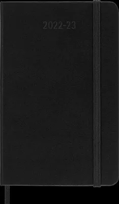 Produktbild von Moleskine 18 Monate Wochen Notizkalender 2022/2023, Pocket/A6, 1 Wo = 1 Seite, rechts linierte Seite, Fester Einband, Schwarz