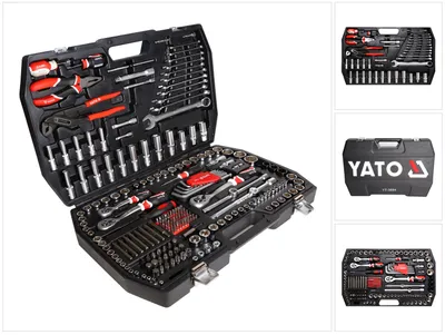 Produktbild von Yato YT-3894 Werkzeugkasten Steckschlüssel Satz 216 tlg. mit Knarren 1/4" + 1/2" + 3/8" + 5/16" Aufnahme