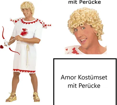 Produktbild von Kostümset Cupid - Amor - Glücksbote Amorkostüm Set mit Perücke XL - 54/56