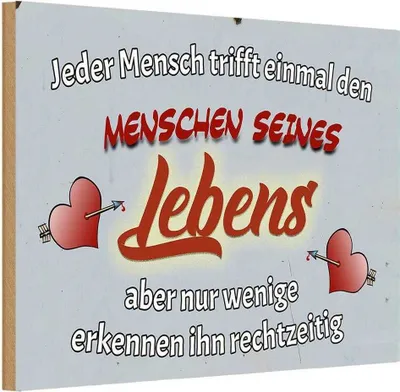 Produktbild von vianmo Holzschild 12x18 cm jeder Mensch trifft einmal den Dekoration