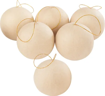 Produktbild von VBS Pappmaché Kugel Set 6 Stück 6 cm Bastelkugeln für kreative Projekte