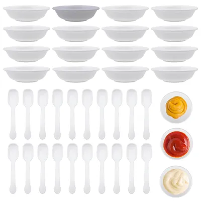 Dipschälchen-Set, 16 Stück, 7,2 cm, weiß, stapelbar