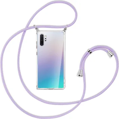 Produktbild von Handykette Backcover-Schutzhülle mit Band (Metall silberfarben) für Samsung Galaxy Note 10 Plus - violett