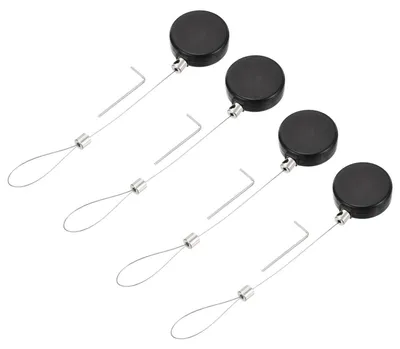 Immagine prodotto di Luchetto scorrevole con chiavistello, lunghezza 1,8 piedi, colore nero, confezione da 4