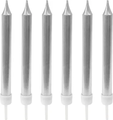 Produktbild von Party Zubehör Geburtstagskerzen 10 Stück silber - Einheitsgröße
